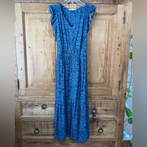 Sonoma Blue Flutter Sleeve Maxi Sundress